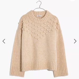 MADEWELL Placed Bobble Mockneck Sweater Ivory Cream size L